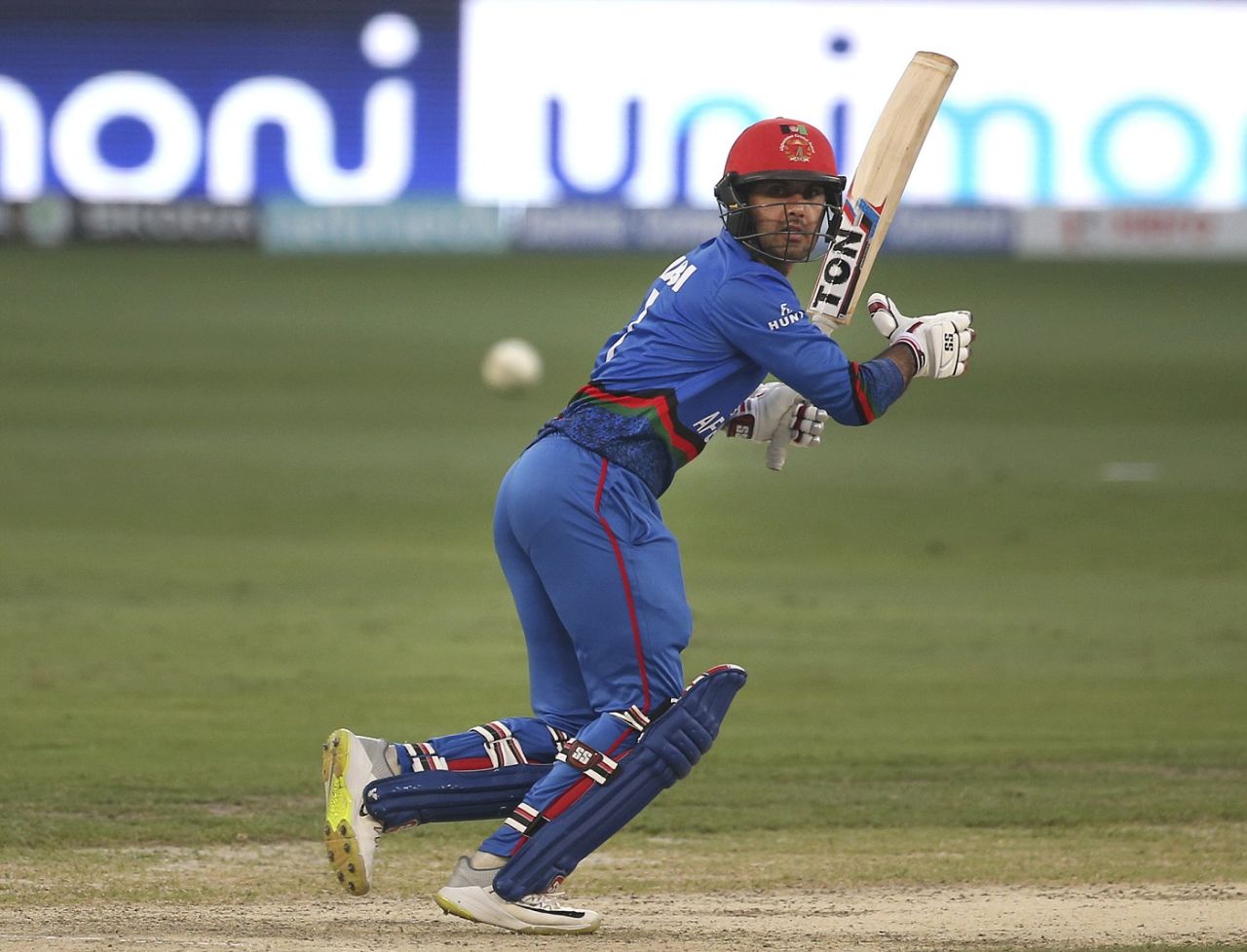 Mohammad Nabi cuts the ball square to third man, Afghanistan v India, Asia Cup 2018, Dubai, September 25, 2018