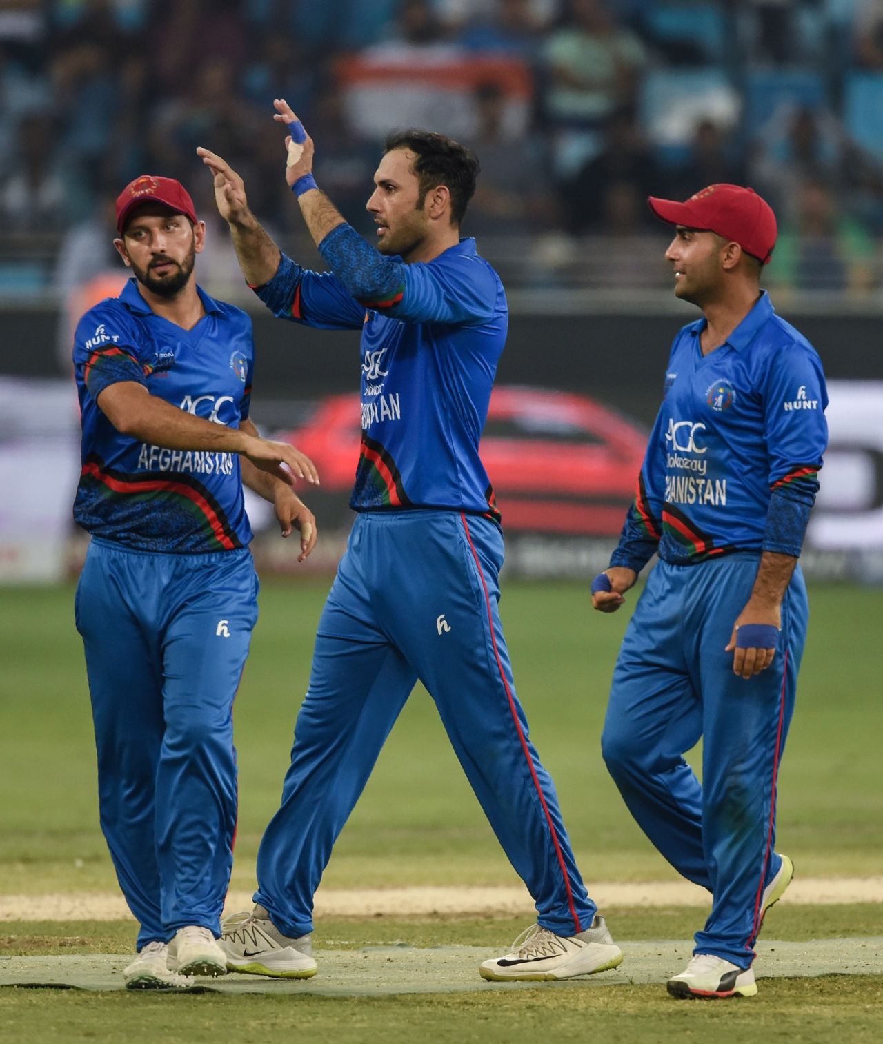 Mohammad Nabi celebrates after removing Ambati Rayudu, Afghanistan v India, Asia Cup 2018, Dubai, September 25, 2018