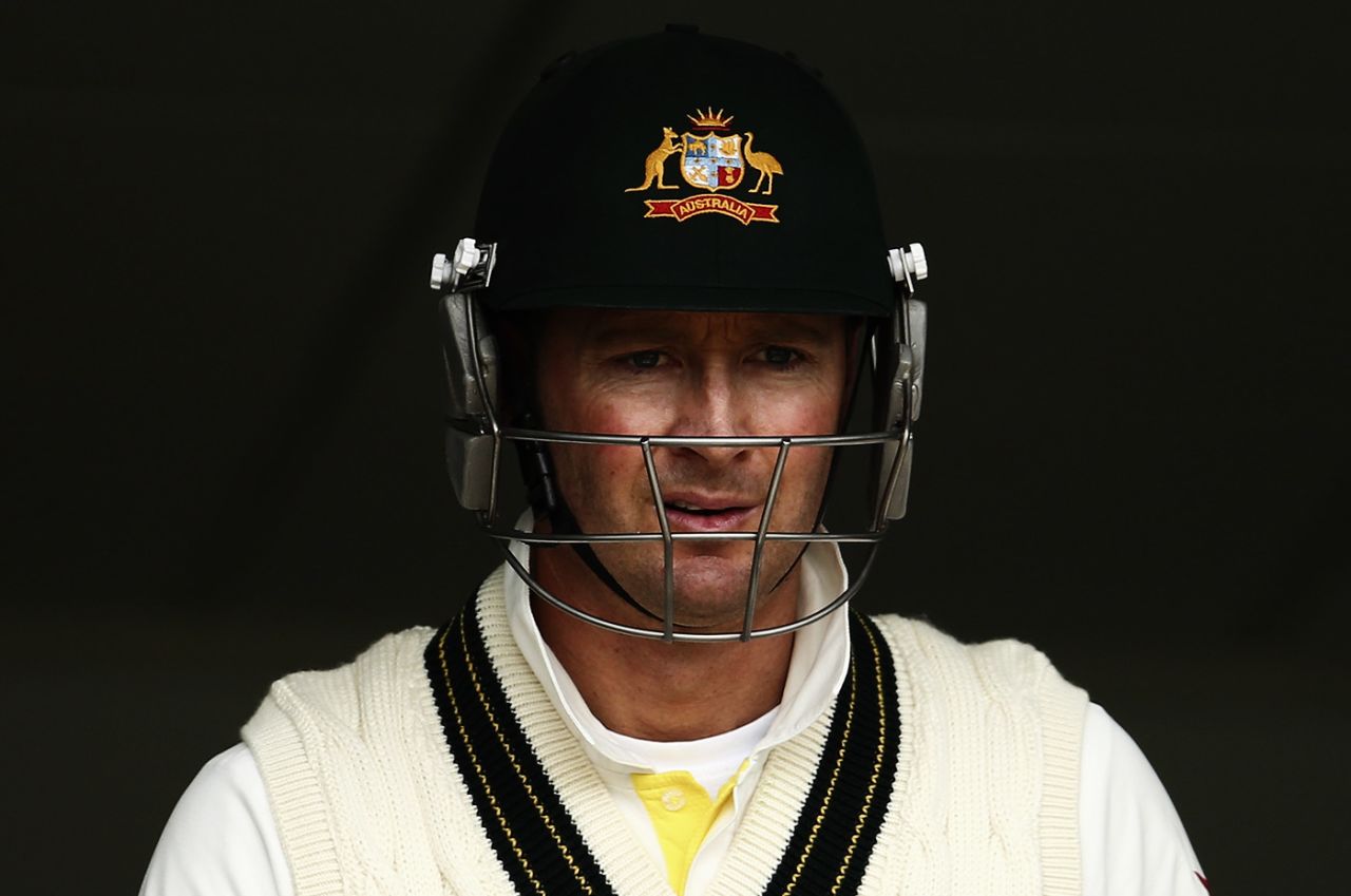 Michael Clarke waits for his turn to bat, England v Australia, 1st Investec Ashes Test, Cardiff, 4th day, July 11, 2015