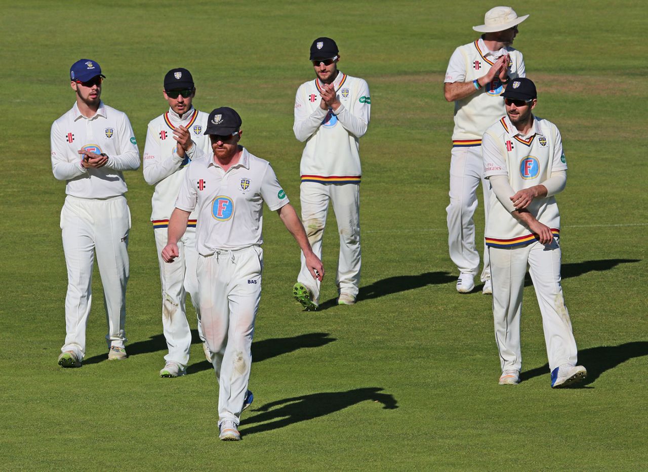 Paul Collingwood leads Durham off for a final time, Durham v Middlesex, Specsavers Championship, Division Two, Chester-le-Street, September 26, 2018