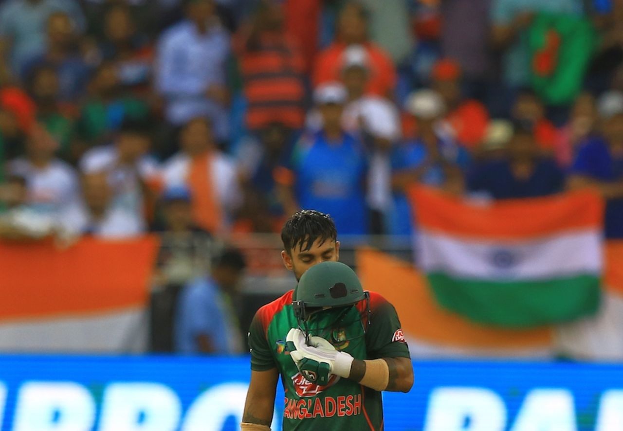 Bangladesh's Liton Das after scoring 100 runs, Asia Cup 2018 final, India v Bangladesh, Dubai, 28 September 2018.
