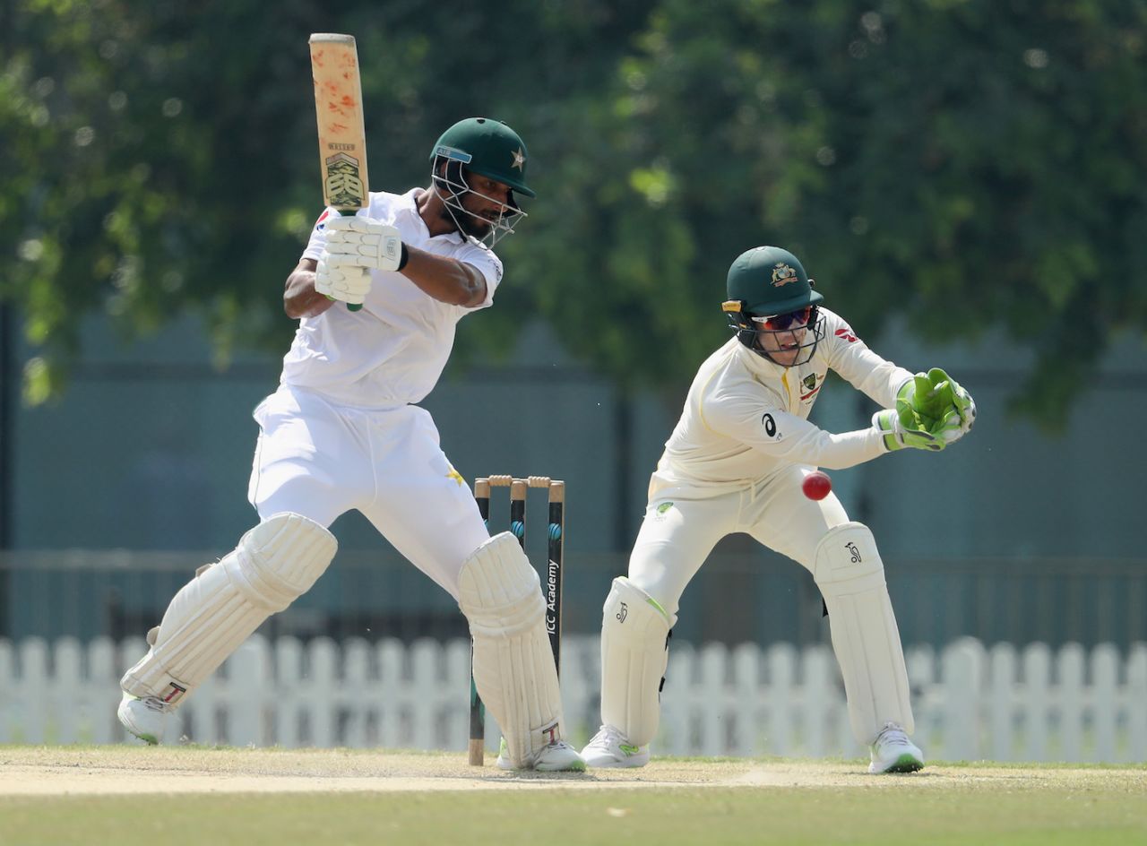 Shan Masood played a brisk innings at the top, Pakistan A v Australia, Dubai, 4th day, October 2, 2018