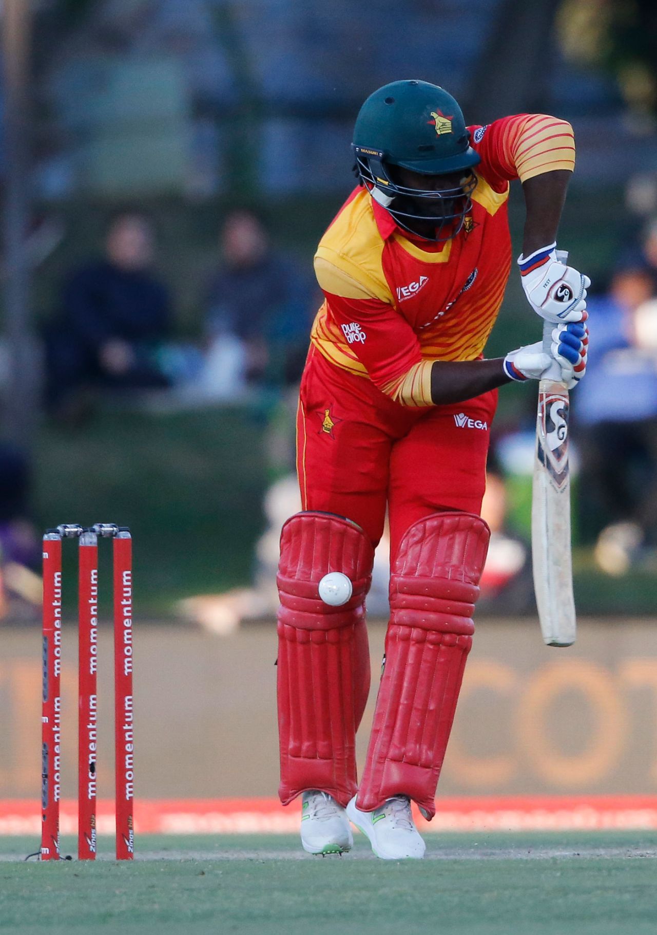 Solomon Mire is struck on the back leg, South Africa v Zimbabwe, 2nd ODI, Bloemfontein, October 3, 2018