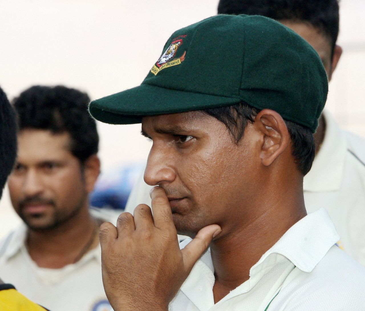 Habibul Bashar watches during the awards ceremony following the Bangladesh-India Test, Bangladesh v India, Dhaka, May 27, 2007