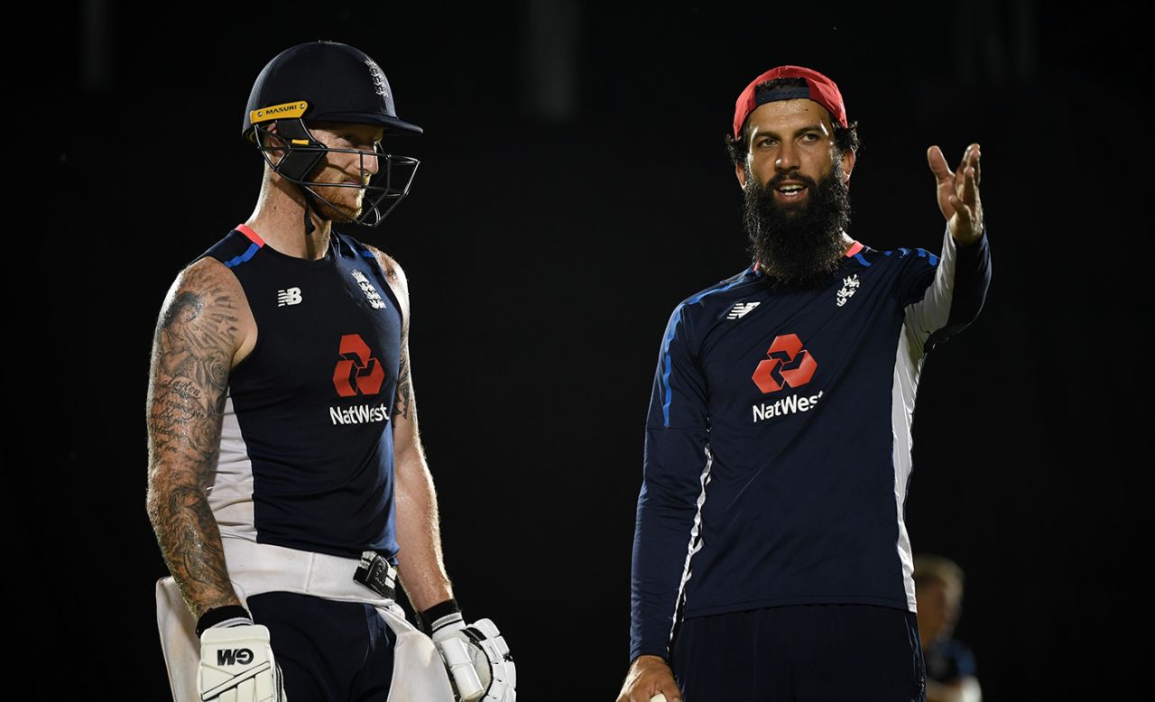 Moeen Ali and Ben Stokes train ahead of the third ODI, Pallekele, October 16, 2018