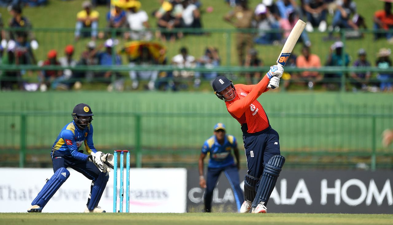 Jason Roy drives down the ground, Sri Lanka v England, 4th ODI, Pallekele, October 20, 2018