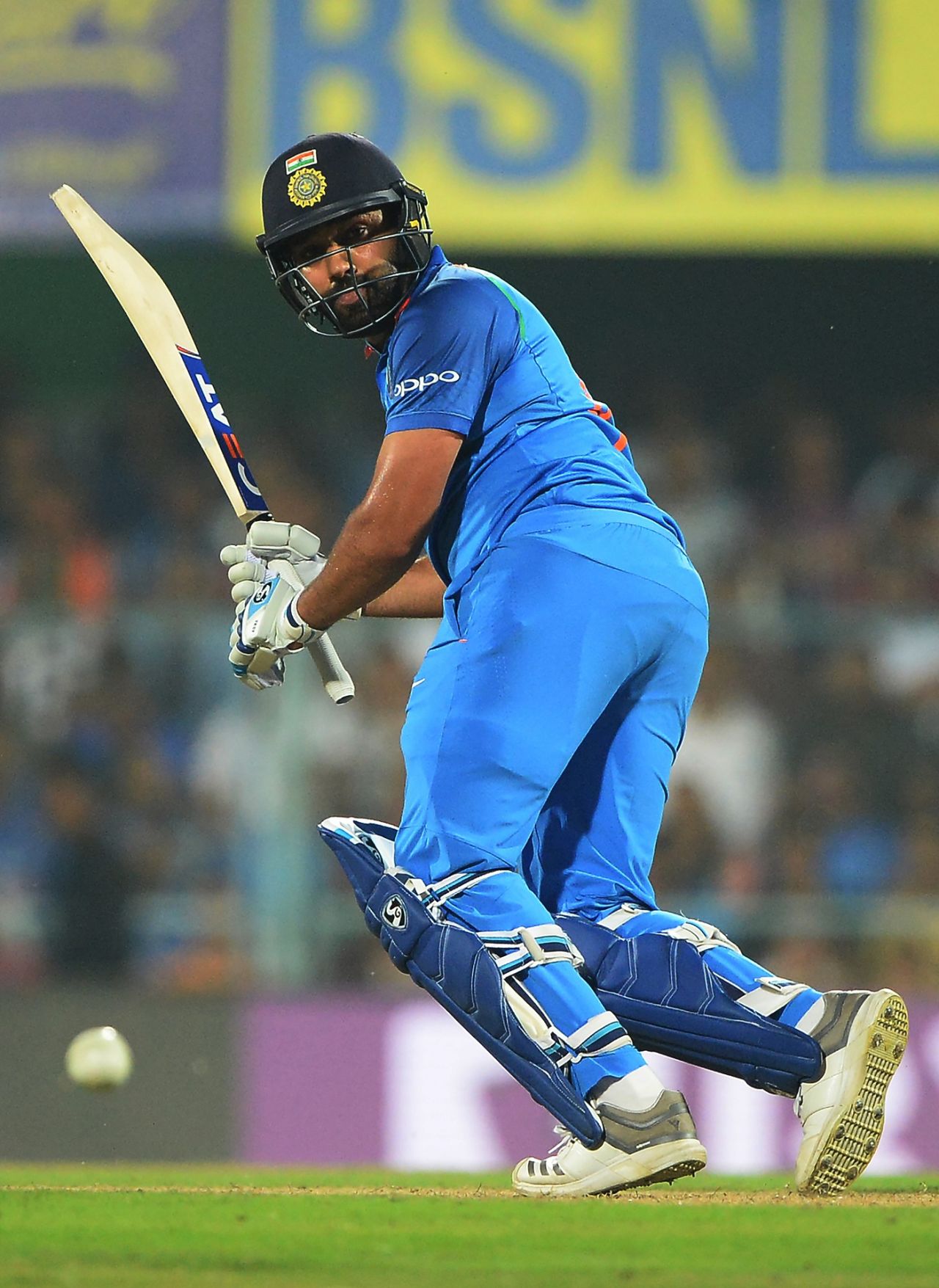 Rohit Sharma flicks the ball to the leg side, India v West Indies, 1st ODI, Guwahati, October 21, 2018