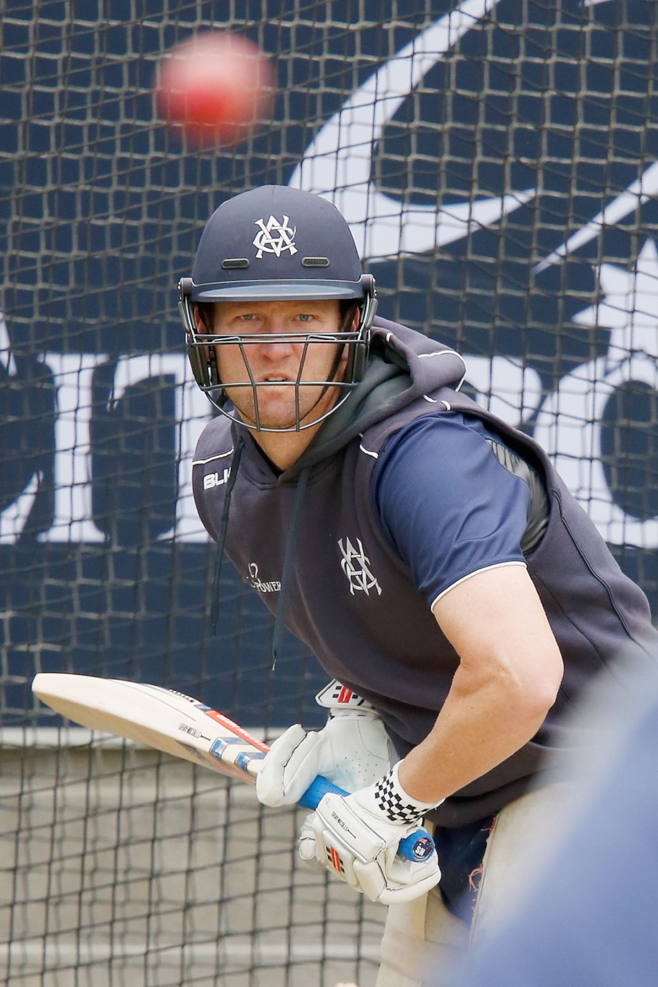 Cameron White bats in the nets, Sheffield Shield 2018-19, Melbourne, October 24, 2018