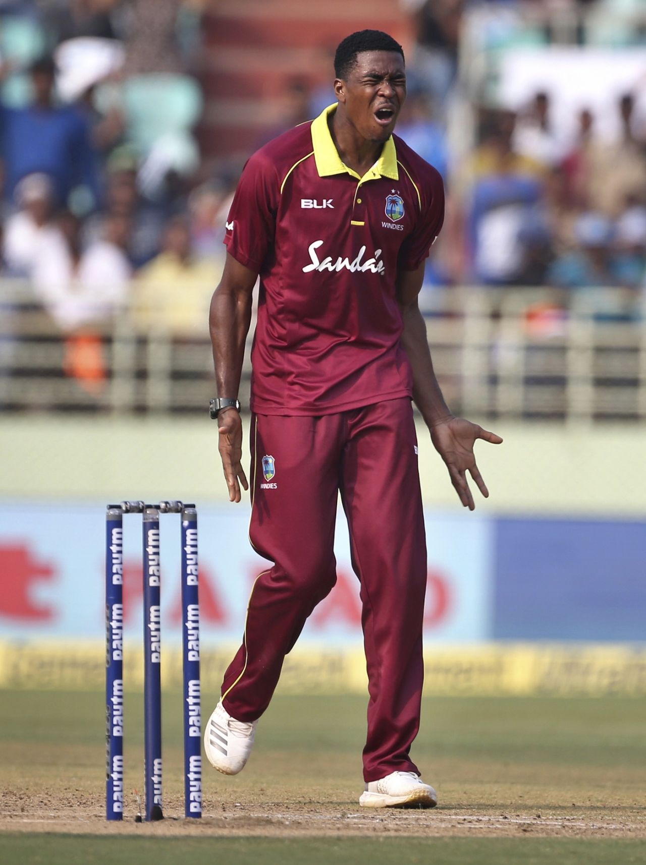 Obed McCoy could have had Virat Kohli as his first international wicket, India v West Indies, 2nd ODI, Visakhapatnam, October 24, 2018