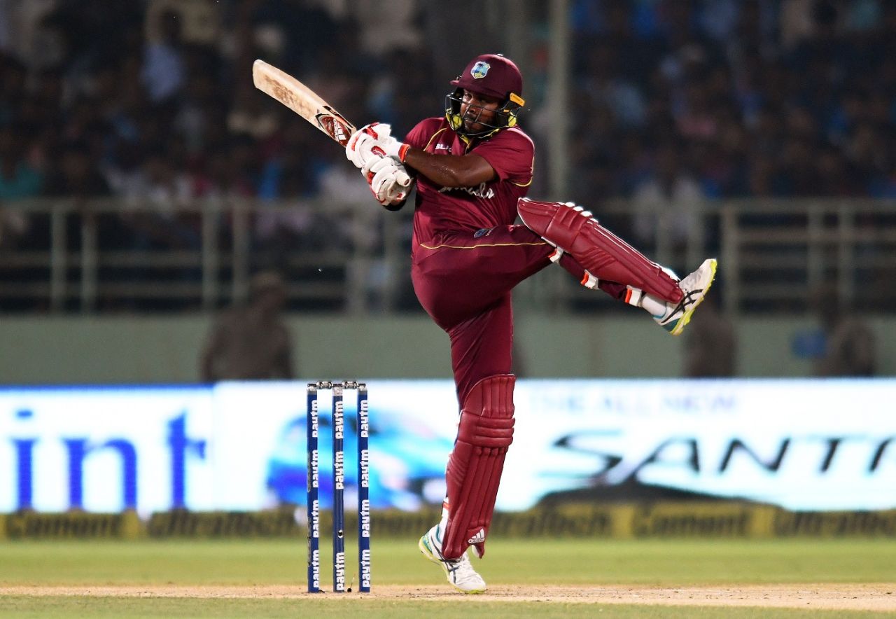 Chandrapaul Hemraj plays the pull shot, India v West Indies, 2nd ODI, Visakhapatnam, October 24, 2018