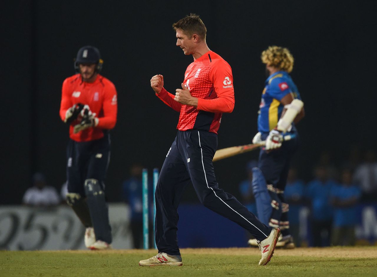 Joe Denly finished up with a four-wicket haul, Sri Lanka v England, only T20I, October 27, 2018