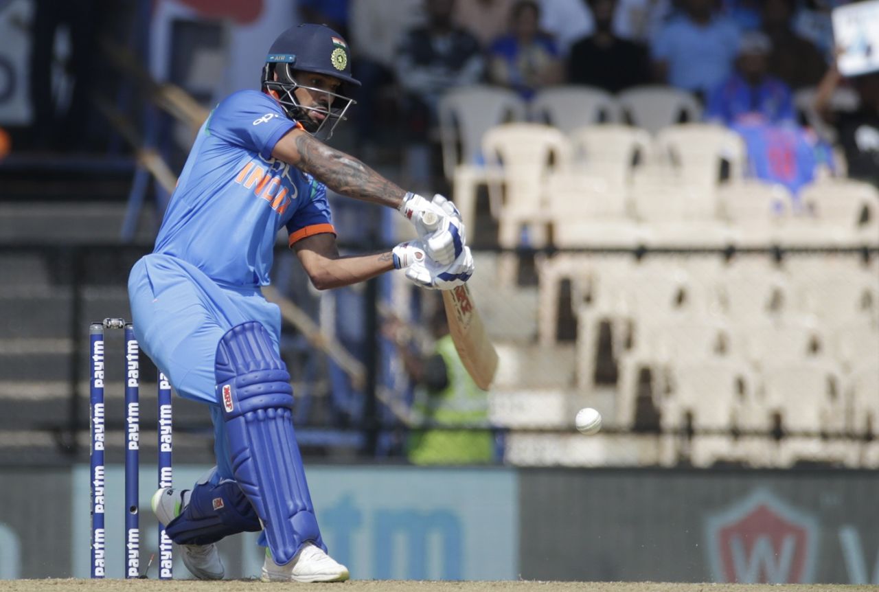 Shikhar Dhawan found his timing while getting India off to a quick start, India v West Indies, 4th ODI, CCI Mumbai, October 29, 2018