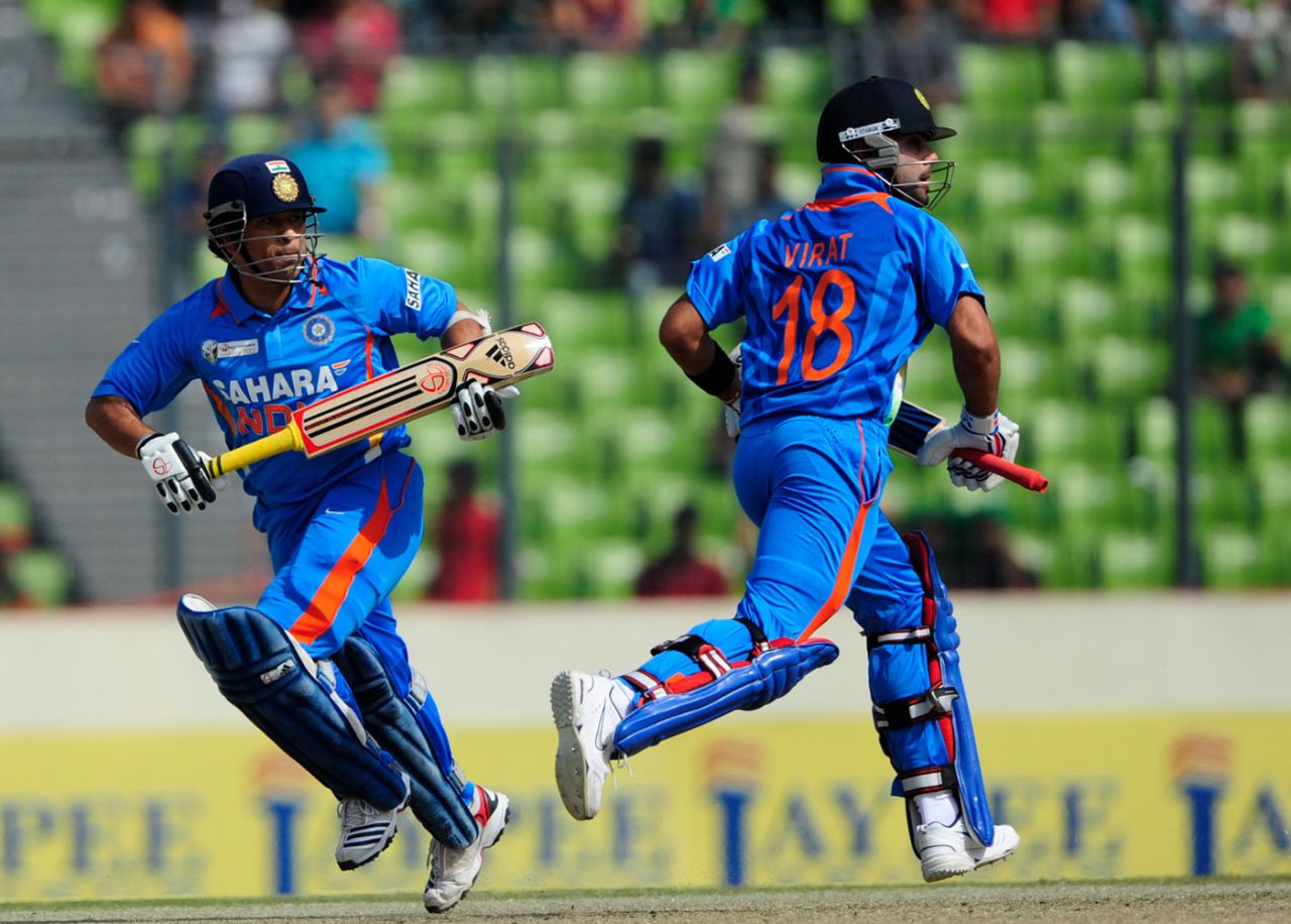 Virat Kohli hit 10,000 runs in 54 fewer ODI innings than Sachin Tendulkar