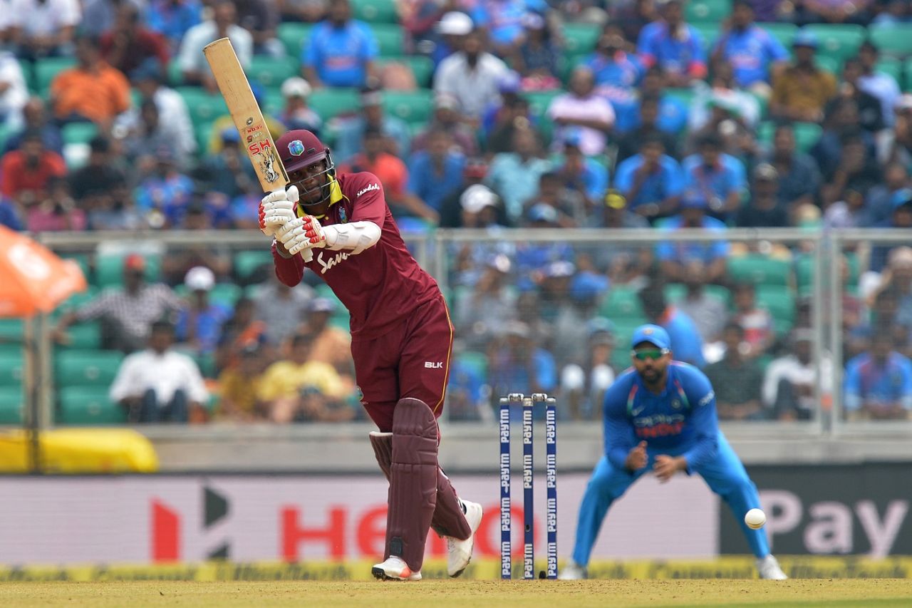 Marlon Samuels flicks through midwicket, India v West Indies, 5th ODI, Thiruvananthapuram, November 1, 2018