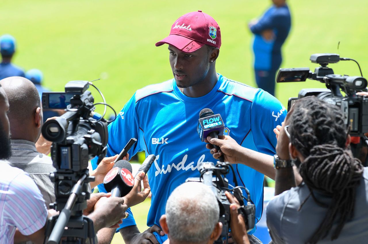Jason Holder talks to the media, West Indies v Sri Lanka, 1st Test, Port of Spain, June 5, 2018
