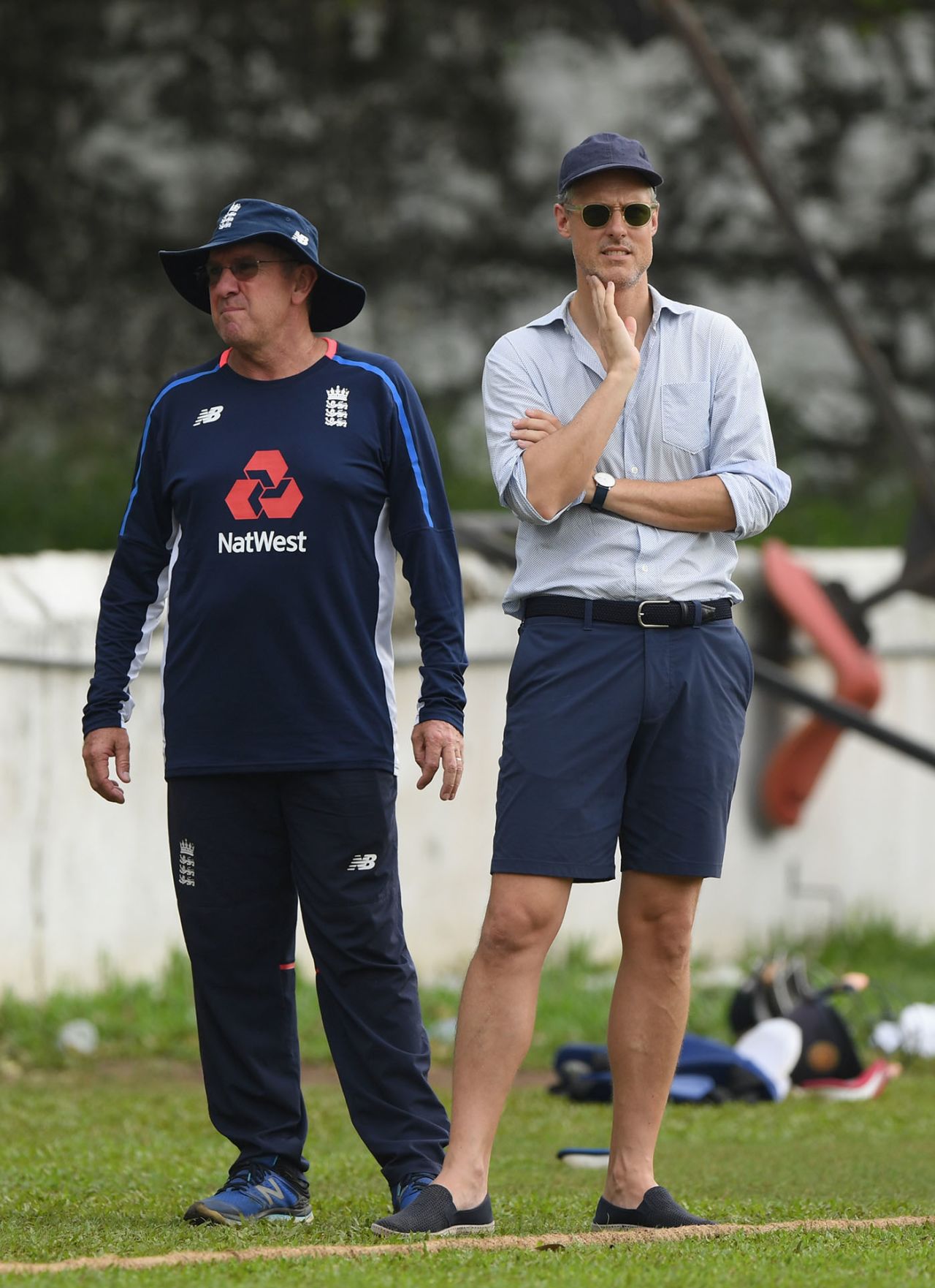 Trevor Bayliss and Ed Smith watch on from the boundary, Sri Lanka Board XI v England XI, Tour match, Colombo, 2nd day, November 2, 2018