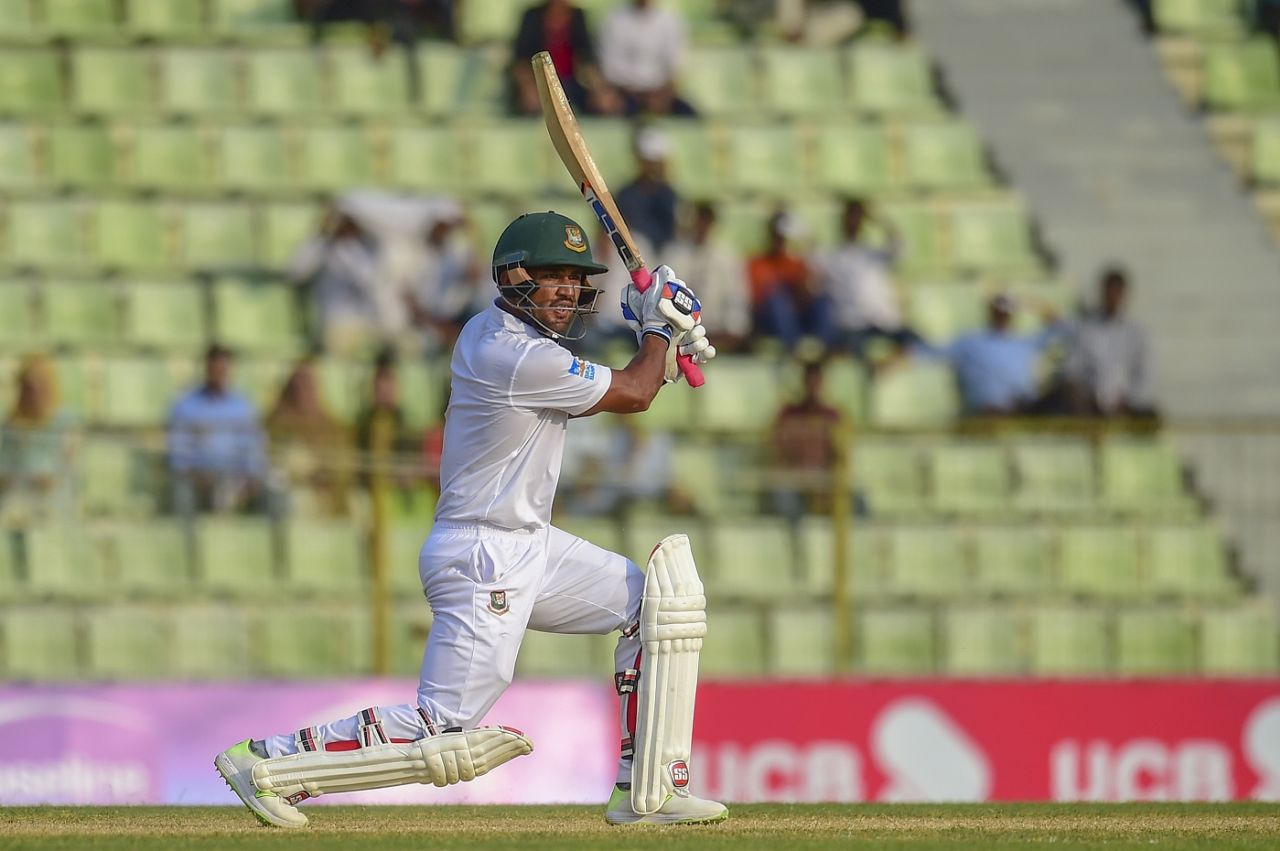 Ariful Haque plays one on the off side, Bangladesh v Zimbabwe, 1st Test, Sylhet, 2nd day, November 4, 2018