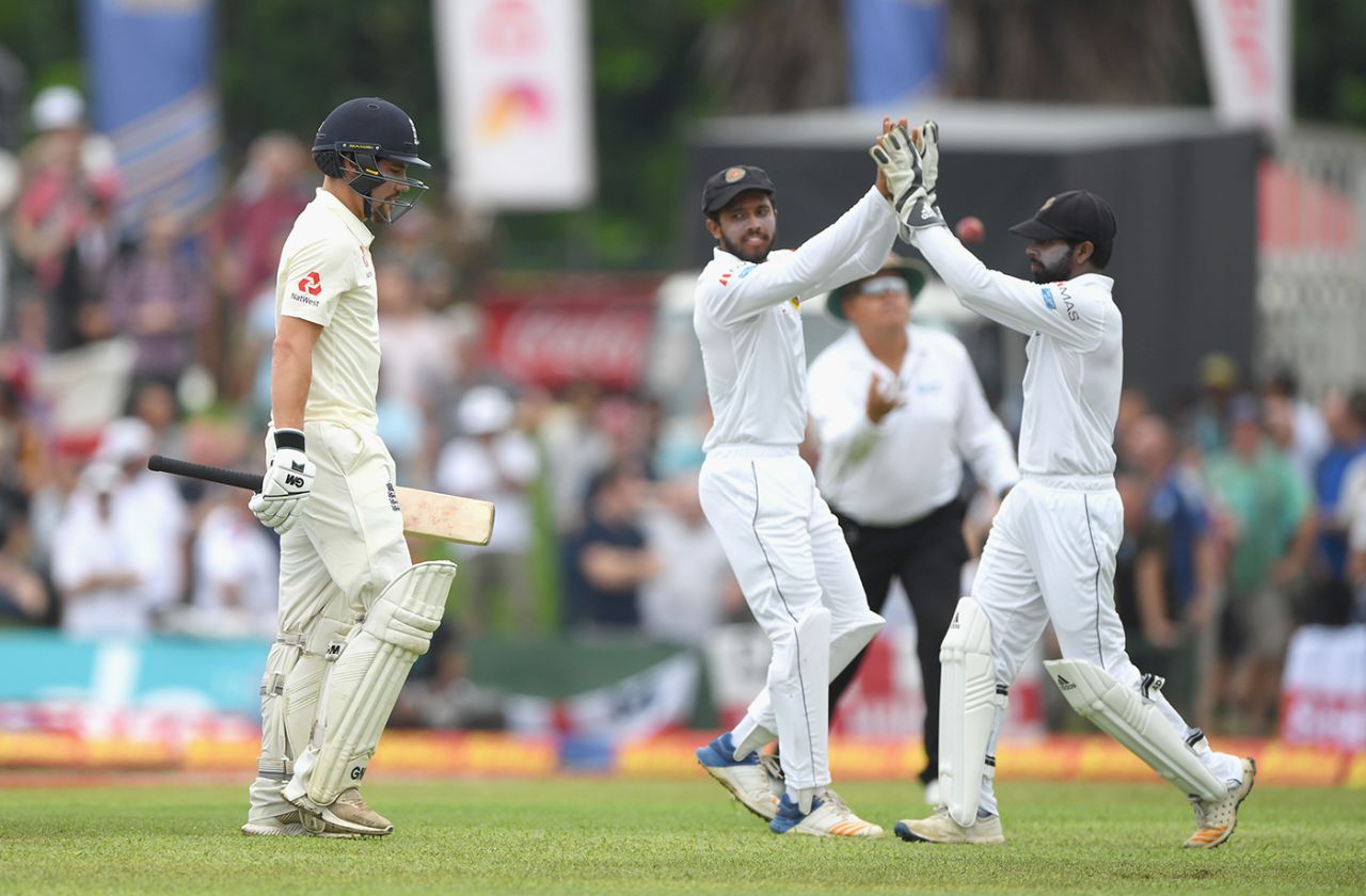 Rory Burns departs after his first Test innings, Sri Lanka v England, 1st Test, Galle, 1st day, November 6, 2018