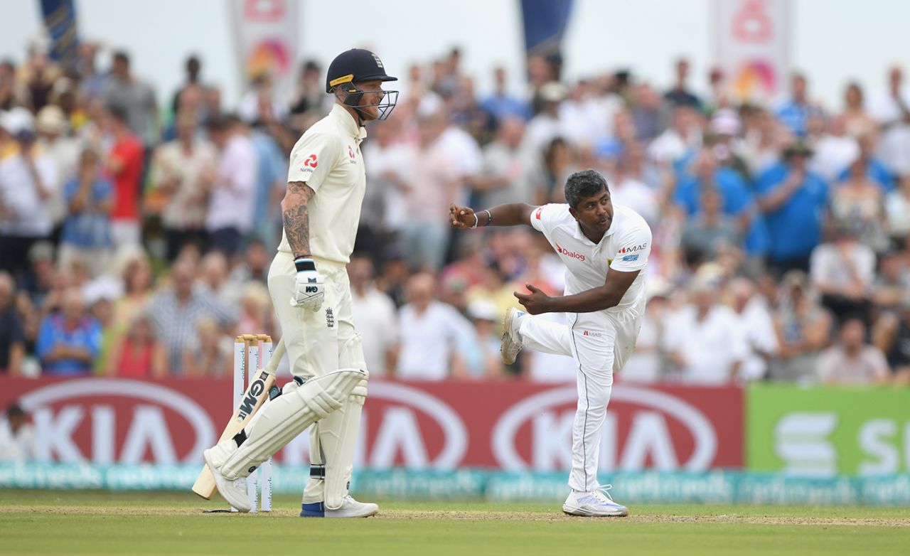 Rangana Herath bowls during his last Test match, Sri Lanka v England, 1st Test, Galle, 1st day, November 6, 2018