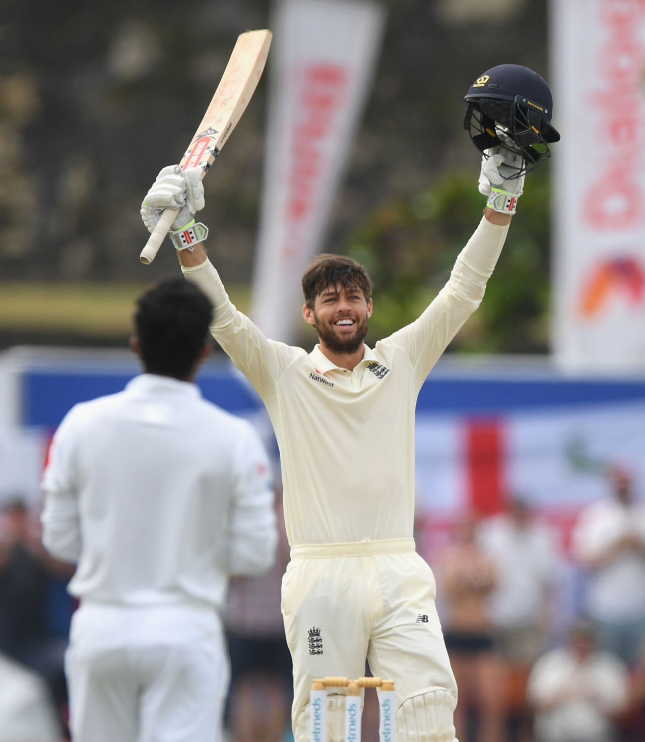 Ben Foakes celebrates his maiden Test hundred, Sri Lanka v England, 1st Test, Galle, 2nd day, November 7, 2018