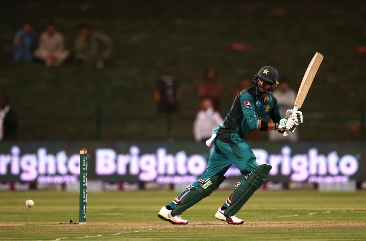 Imad Wasim works the ball into the leg side, Pakistan v New Zealand, 1st ODI, Abu Dhabi, November 7, 2018