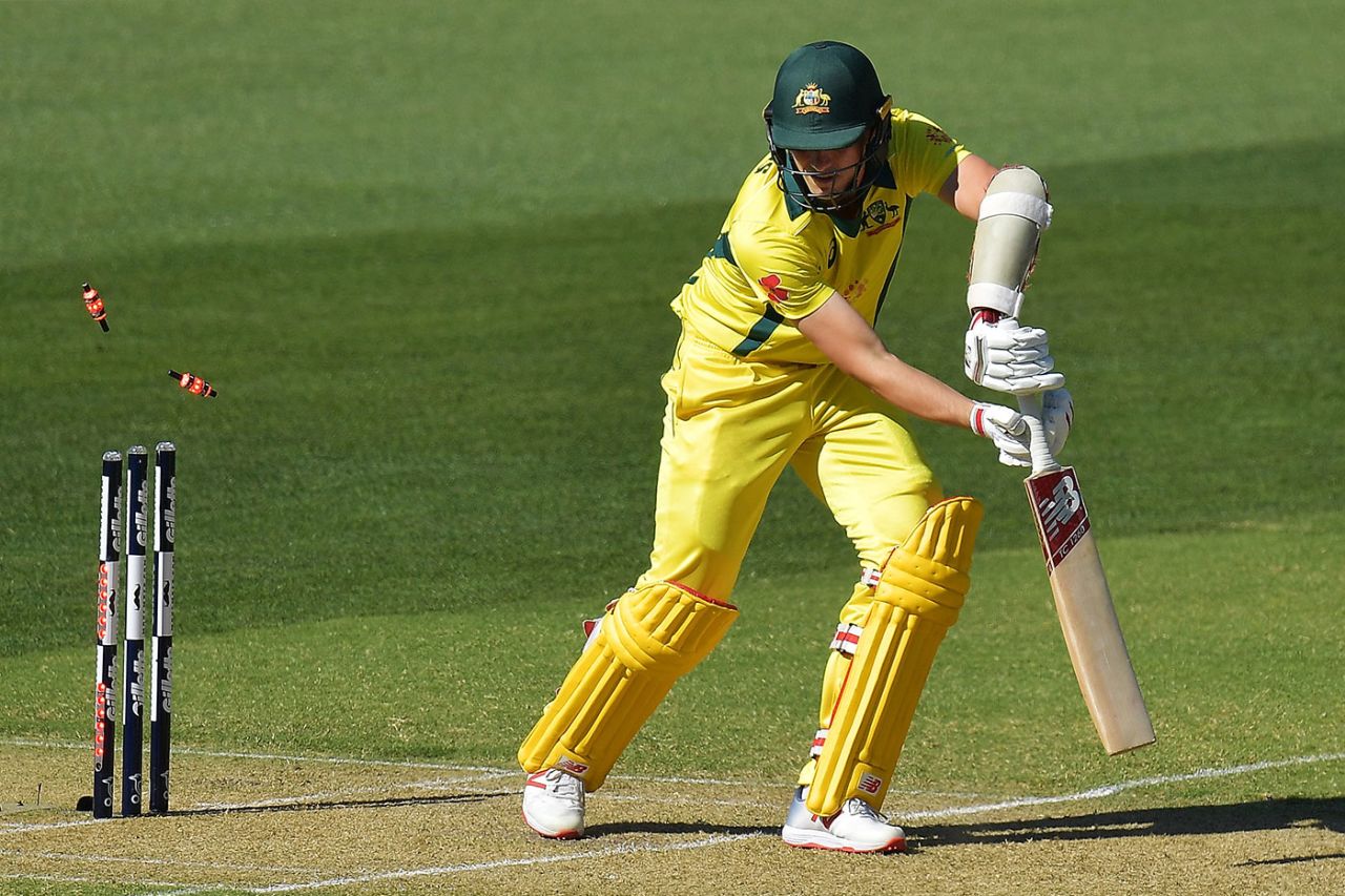 Pat Cummins was cleaned up by Dale Steyn, Australia v South Africa, 2nd ODI, Adelaide, November 9, 2018