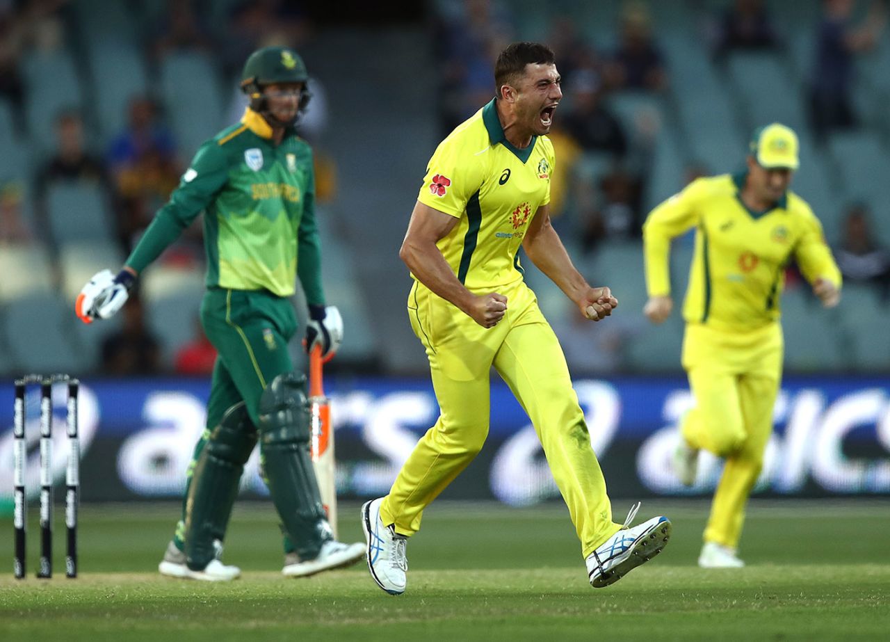 Marcus Stoinis removed Heinrich Klaasen, Australia v South Africa, 2nd ODI, Adelaide, November 9, 2018