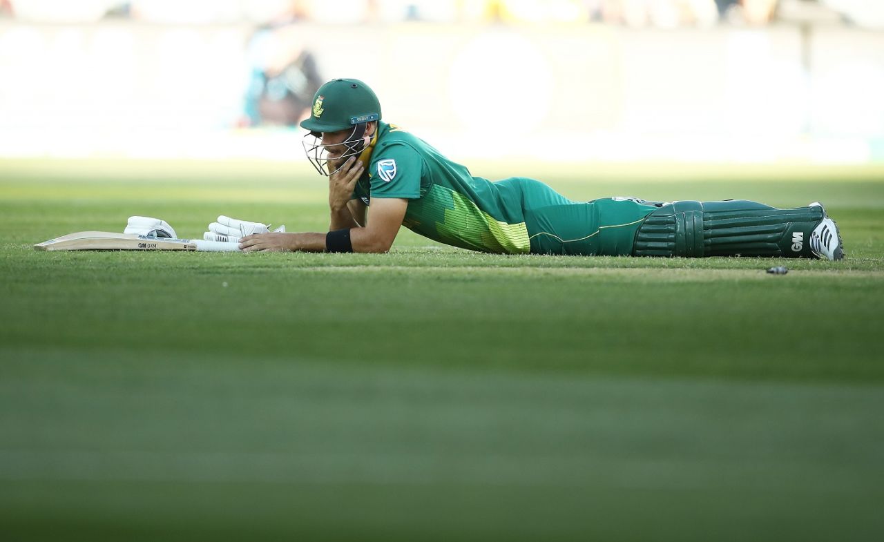 Aiden Markram is dejected after being run out, Australia v South Africa, 2nd ODI, Adelaide, November 9, 2018