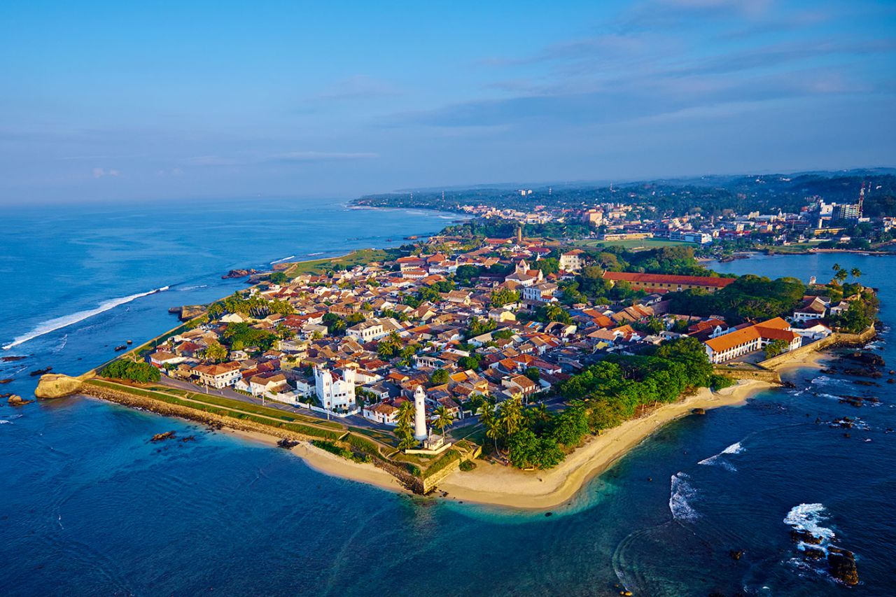 An aerial view of the fort at Galle