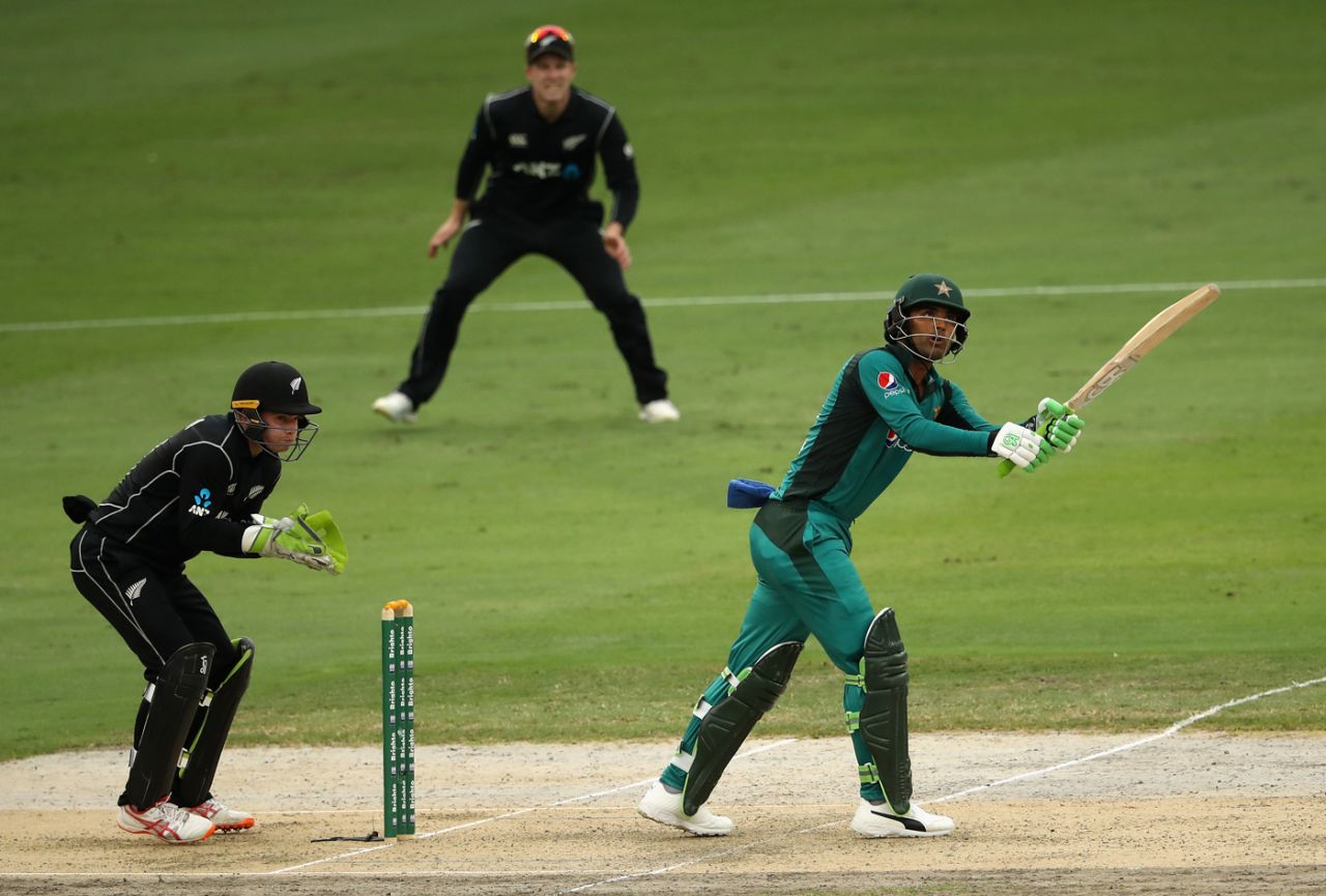 Fakhar Zaman flicks one over the leg side, Pakistan v New Zealand, 3rd ODI, Dubai, November 11, 2018