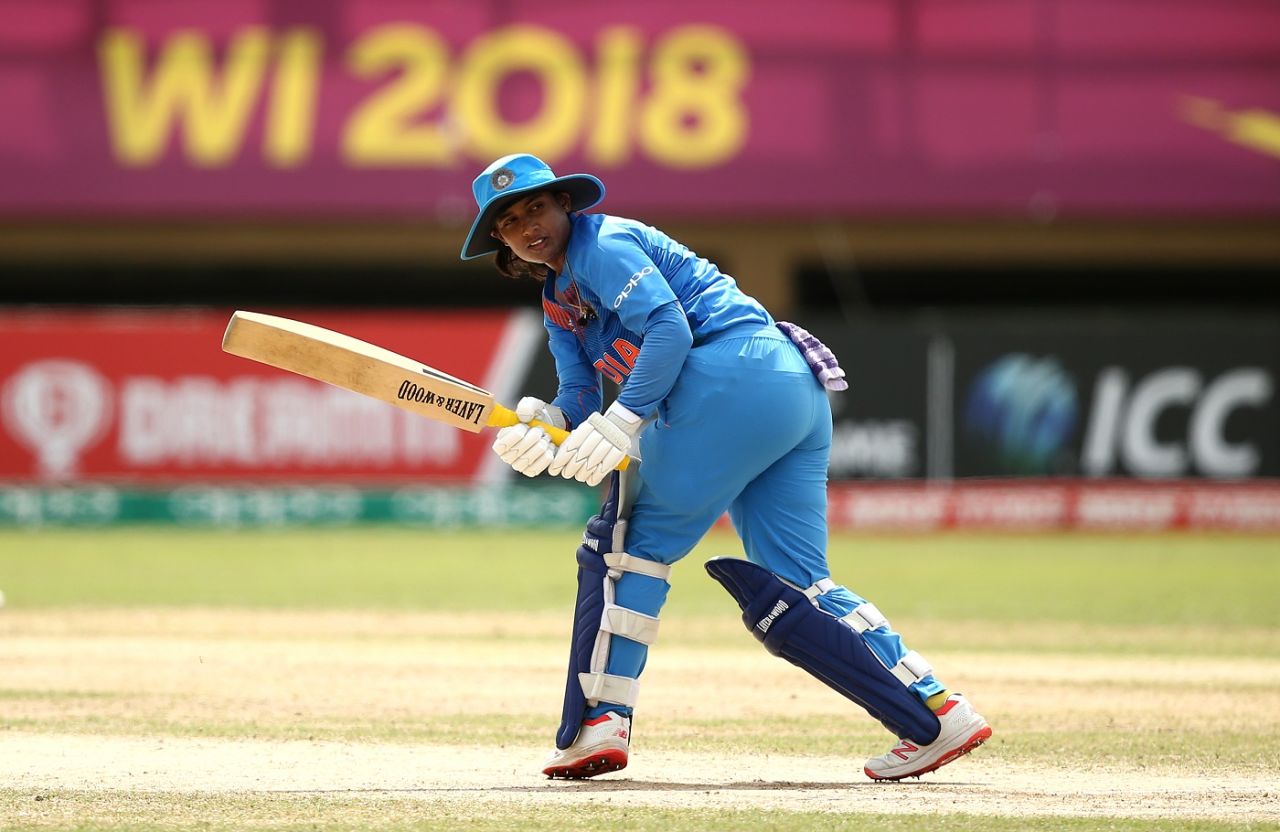 Mithali Raj glances one fine down the leg side, India v Pakistan, Women's World T20, Guyana, Group B, November 11, 2018