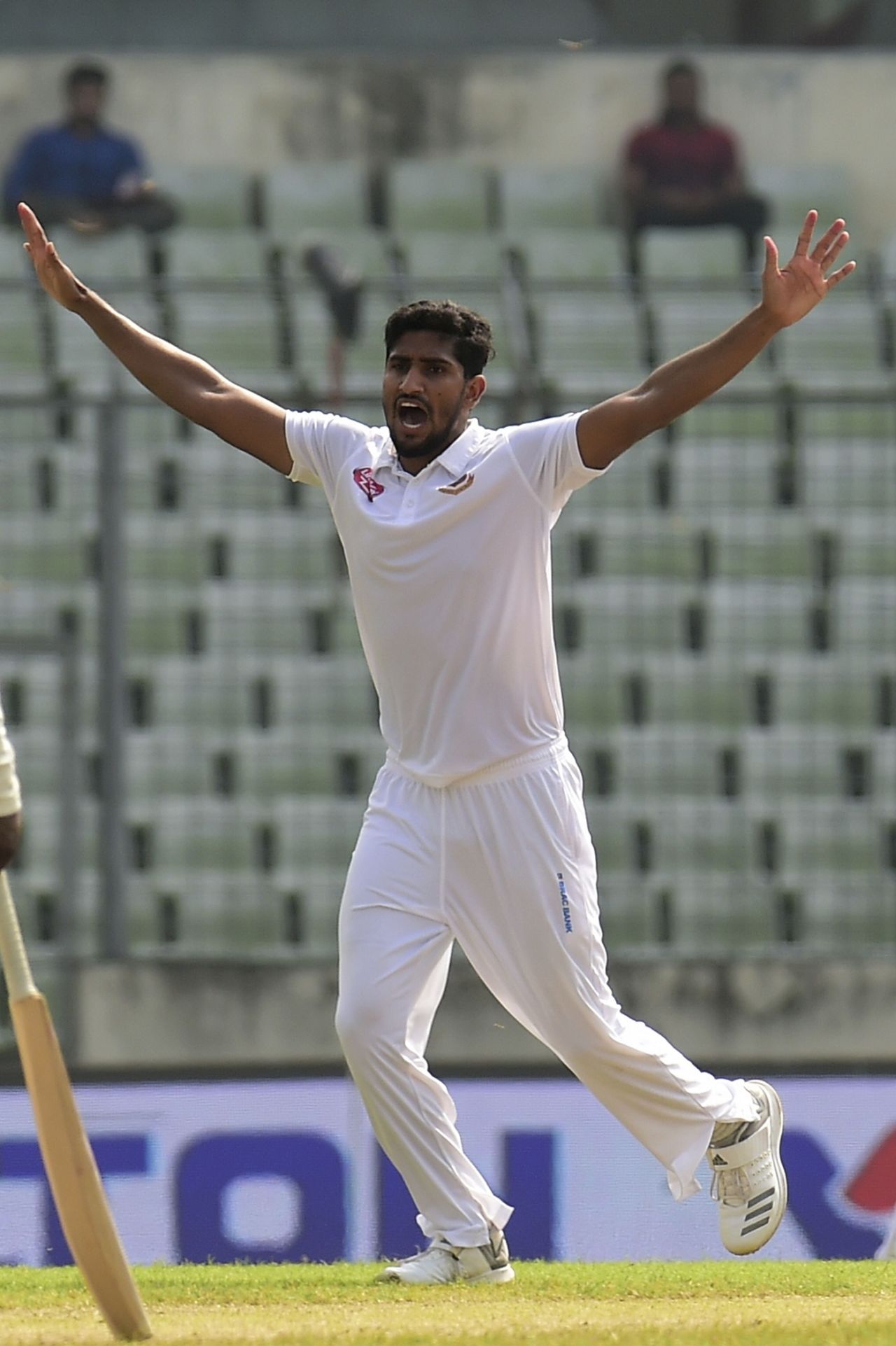 Khaled Ahmed appeals for leg before wicket, Bangladesh v Zimbabwe, 2nd Test, Mirpur, 3rd day, November 13, 2018