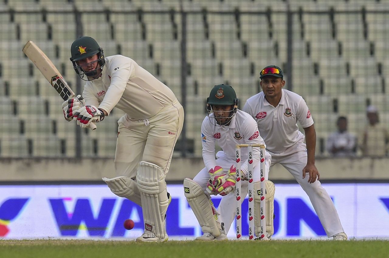 Brendan Taylor works one through midwicket, Bangladesh v Zimbabwe, 2nd Test, Dhaka, 4th day, November 14, 2018