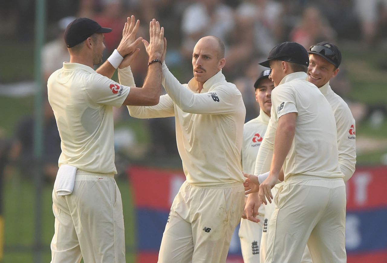 Jack Leach made the initial breakthrough, Sri Lanka v England, 2nd Test, Pallekele, 1st day, November 14, 2018