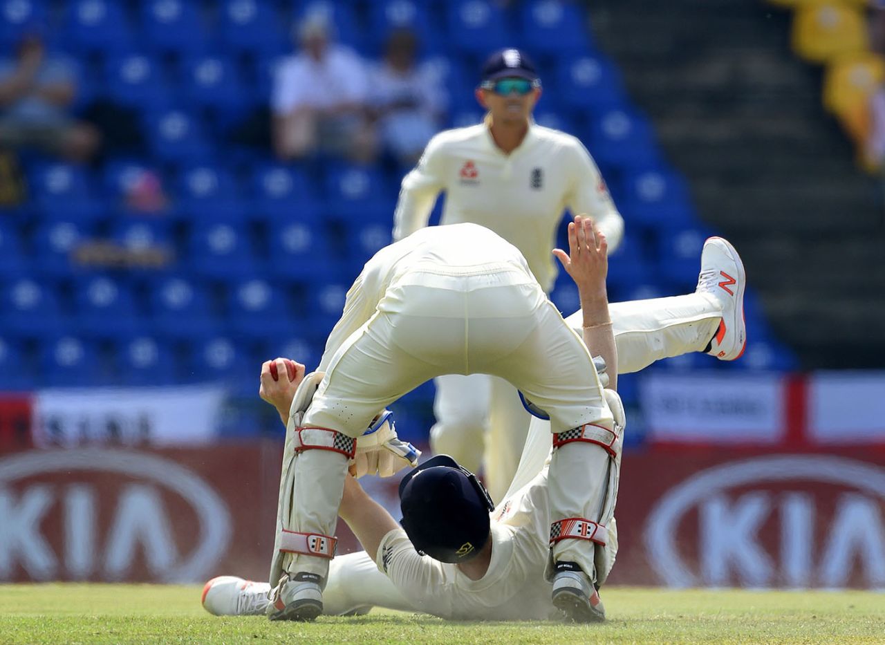 Keaton Jennings celebrates his catch to dismiss to Dhananjaya de Silva, Sri Lanka v England, 2nd Test, Pallekele, 4th day, November 17, 2018