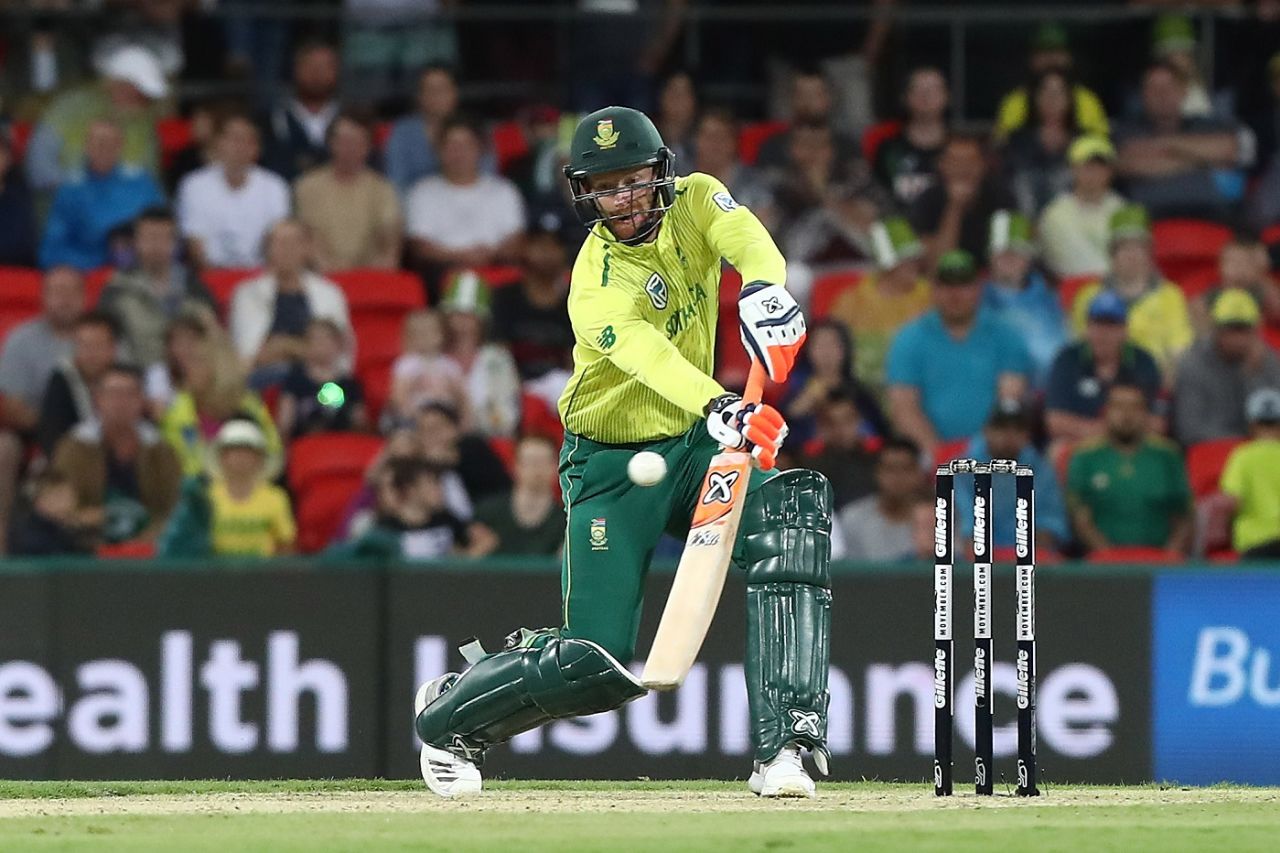 Heinrich Klaasen looks to ramp over fine leg, Australia v South Africa, only T20I, Carrara Oval, November 17, 2018