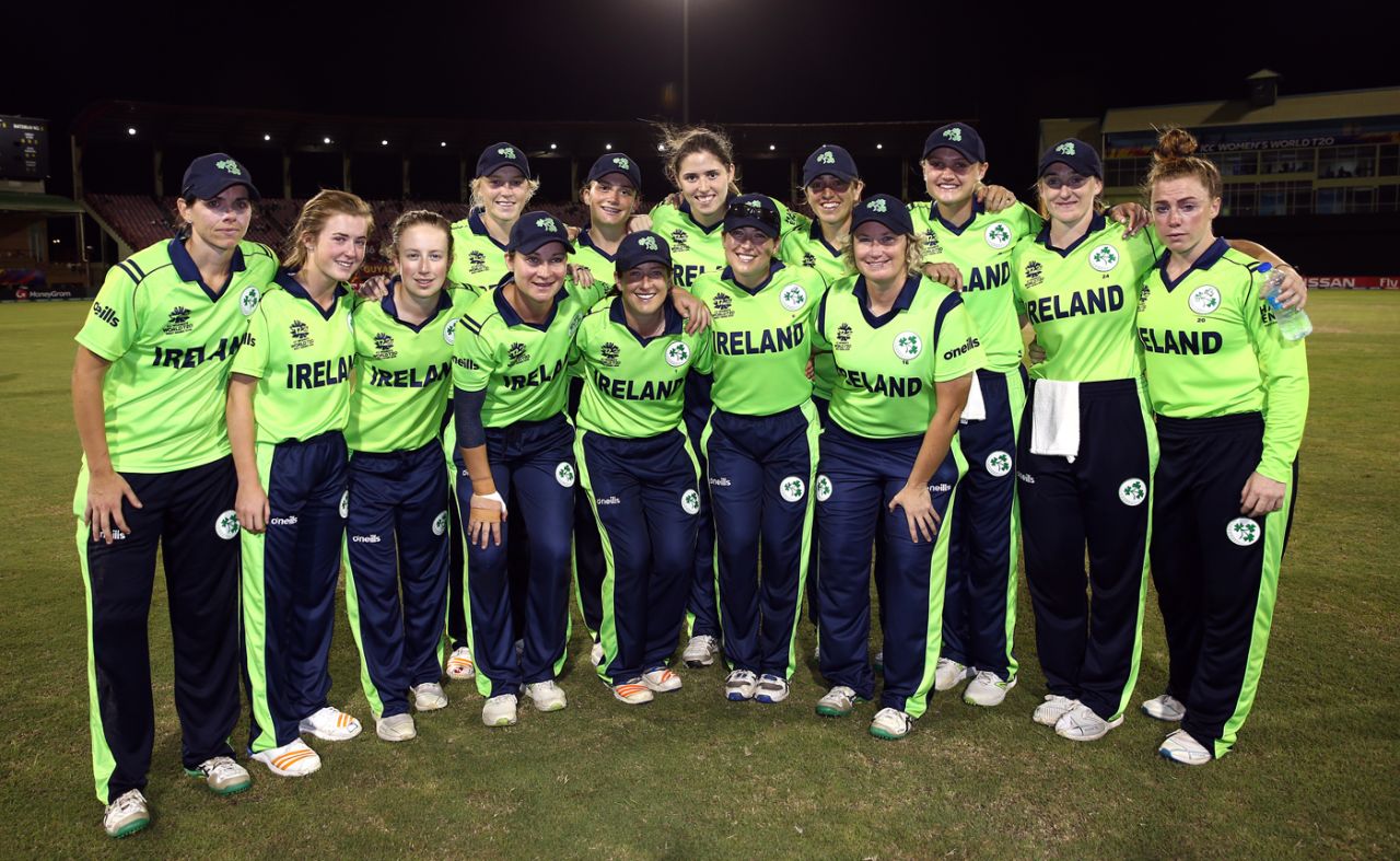 The Ireland women's team pose for a photo, Ireland v New Zealand, Group B, Women's World T20 2018, Guyana, November 17, 2018