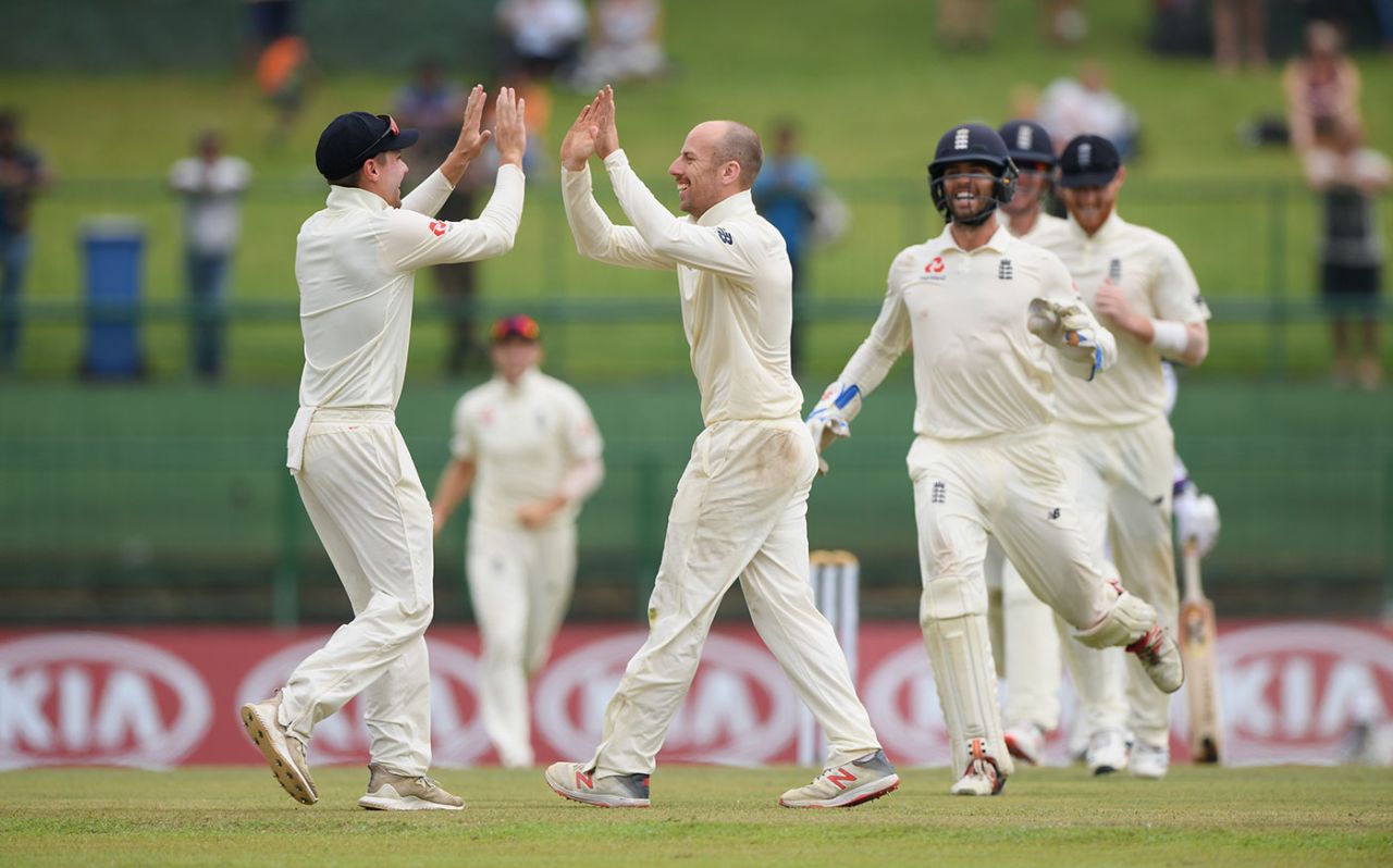Jack Leach wrapped up victory with his maiden five-wicket haul, Sri Lanka v England, 2nd Test, Pallekele, 5th day, November 18, 2018