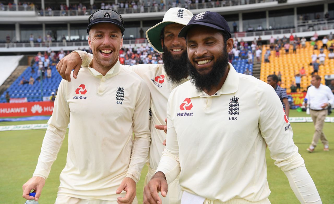 Jack Leach, Moeen Ali and Adil Rashid shared 19 of Sri Lanka's 20 wickets, Sri Lanka v England, 2nd Test, Pallekele, 5th day, November 18, 2018