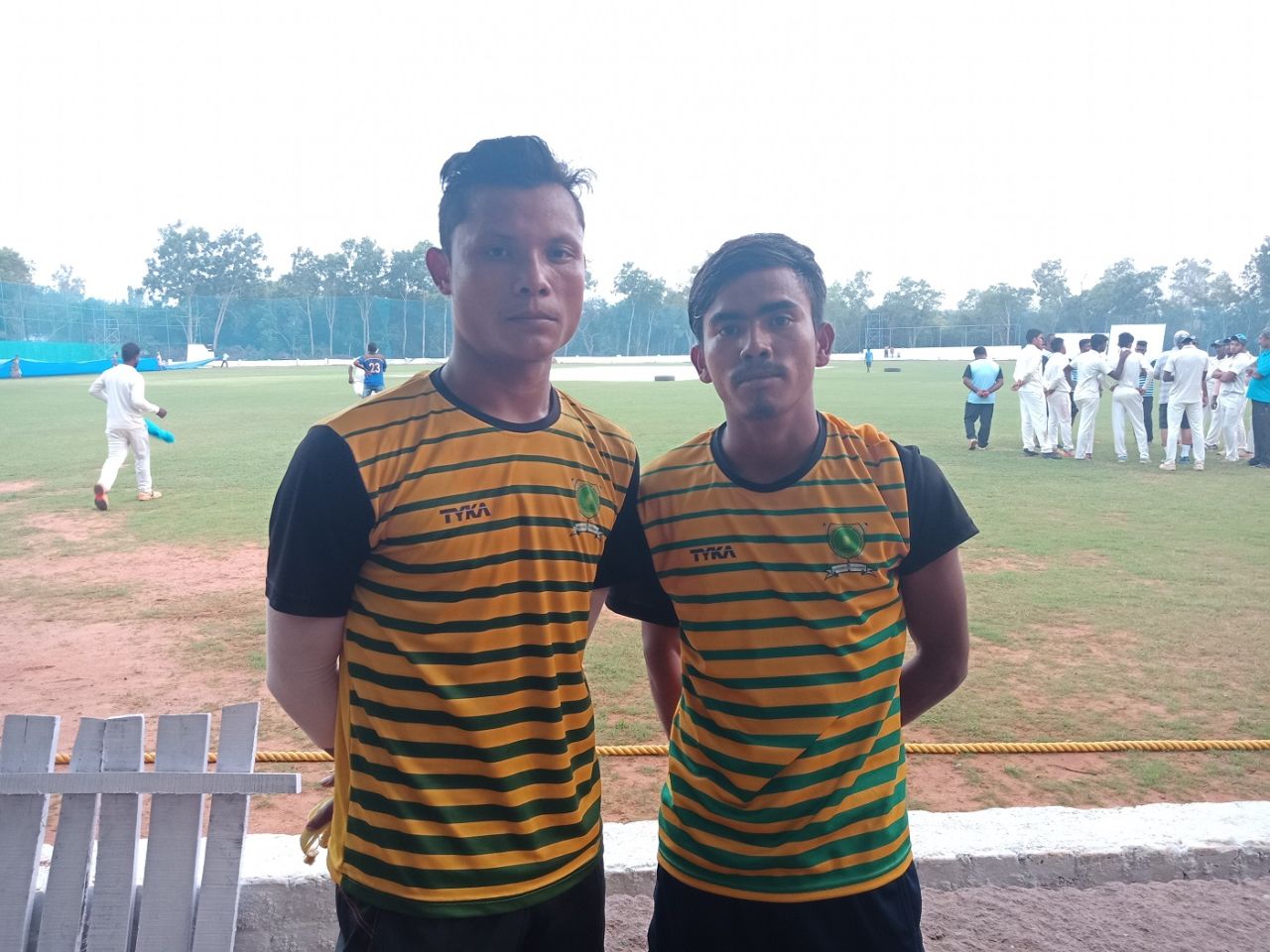 Fast bowlers Chengkam Sangma (left) and Dippu Sangma travelled hundreds of kilometres to make it to the Meghalaya team, Puducherry v Meghalaya, Ranji Trophy 2018-19, Puducherry, November 10, 2018