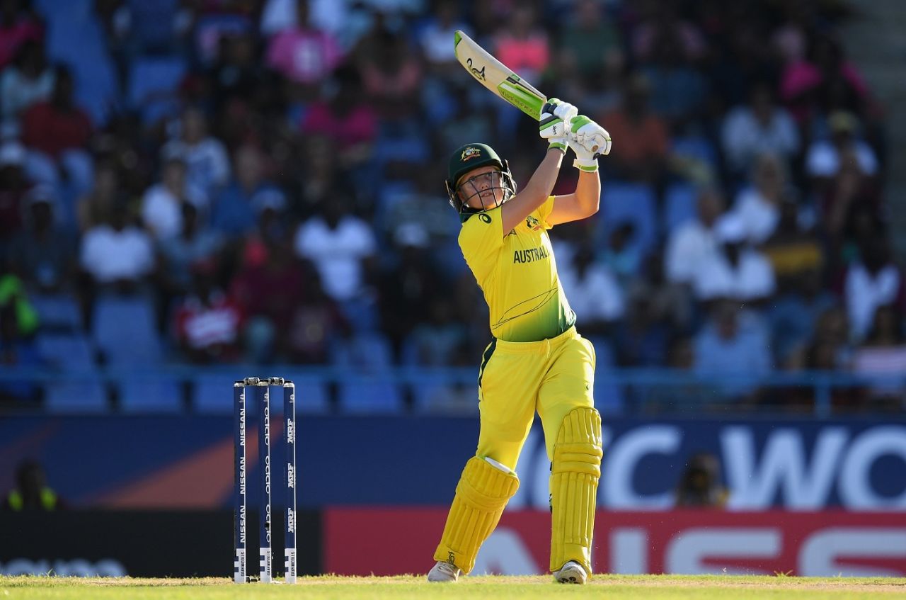 Alyssa Healy hits over the top, West Indies v Australia, 1st semi-final, Women's World T20, November 22, 2018