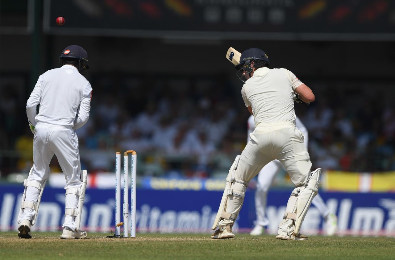 Rory Burns is bowled by Dilruwan Perera, Sri Lanka v England, 3rd Test, Colombo, 1st day, November 23, 2018