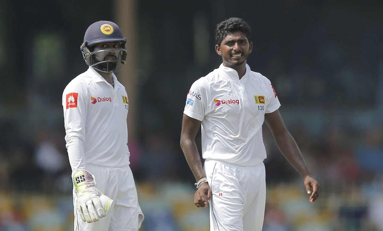 Lakshan Sandakan claimed the wicket of Joe Root, Sri Lanka v England, 3rd Test, Colombo, 1st day, November 23, 2018