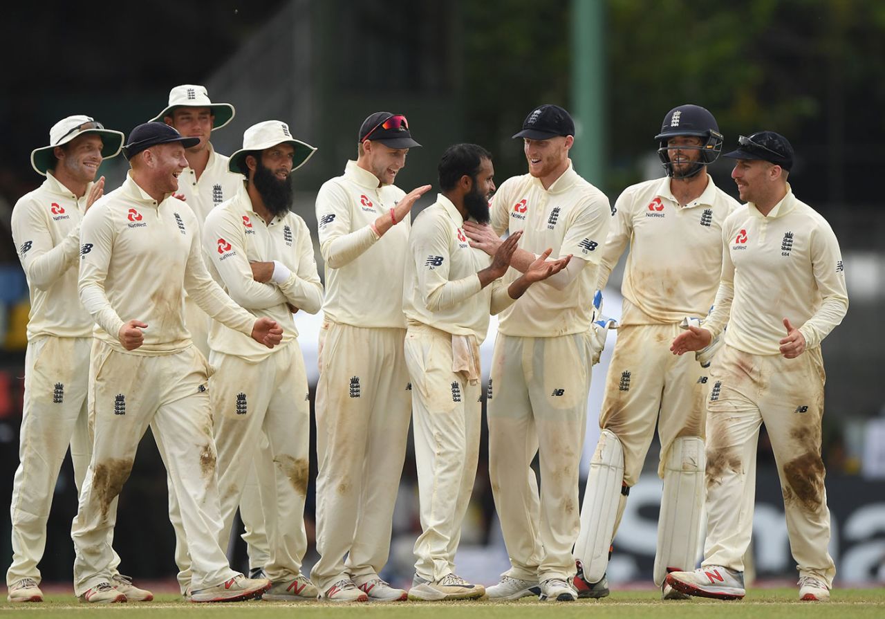 Adil Rashid completed his five-wicket haul, Sri Lanka v England, 3rd Test, Colombo, 2nd day, November 24, 2018