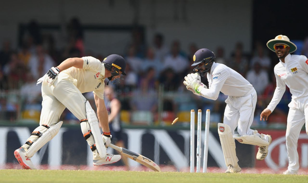 Niroshan Dickwella completed the stumping of Jos Buttler, Sri Lanka v England, 3rd Test, SSC, Colombo, 3rd day, November 25, 2018