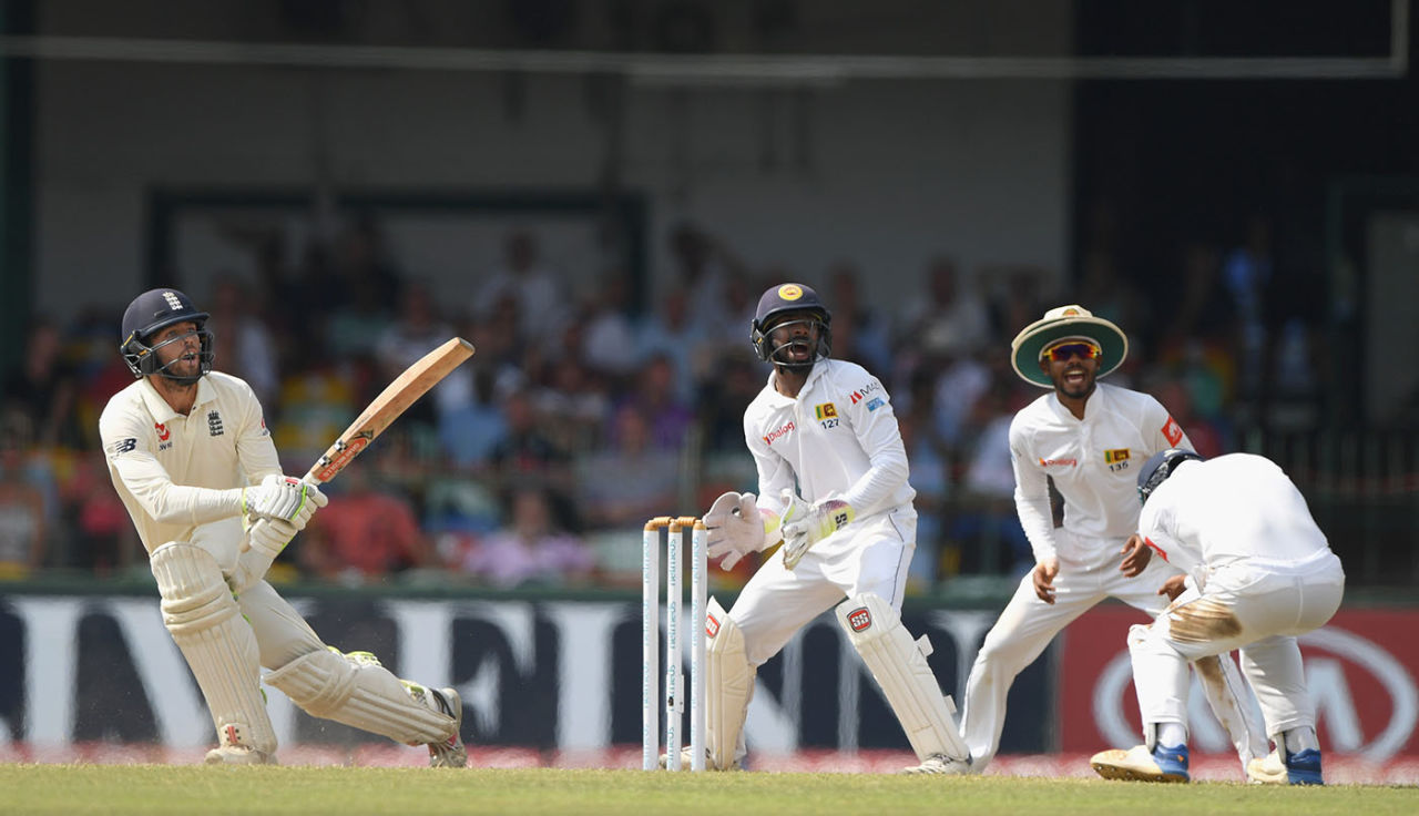 Ben Foakes scoops a shot over the close fielders, Sri Lanka v England, 3rd Test, SSC, Colombo, 3rd day, November 25, 2018