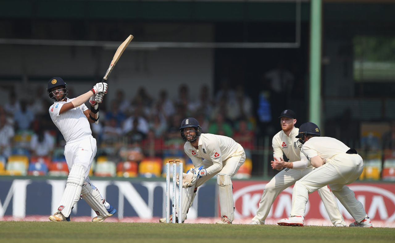 Kusal Mendis pulls over midiwicket, Sri Lanka v England, 3rd Test, SSC, Colombo, 4th day, November 26, 2018