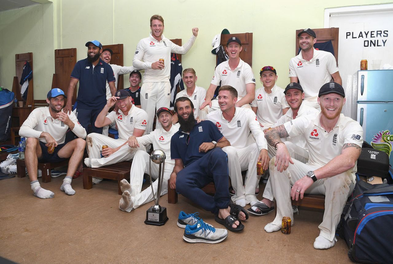 The England dressing room after sealing a 3-0 whitewash, Sri Lanka v England, 3rd Test, SSC, Colombo, 4th day, November 26, 2018