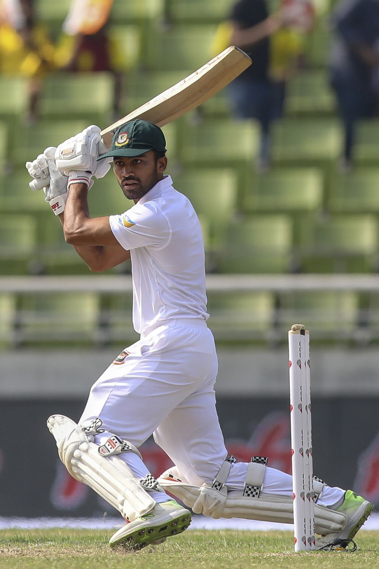Shadman Islam drives the ball square, Bangladesh v West Indies, 2nd Test, Mirpur, 1st day, November 30, 2018