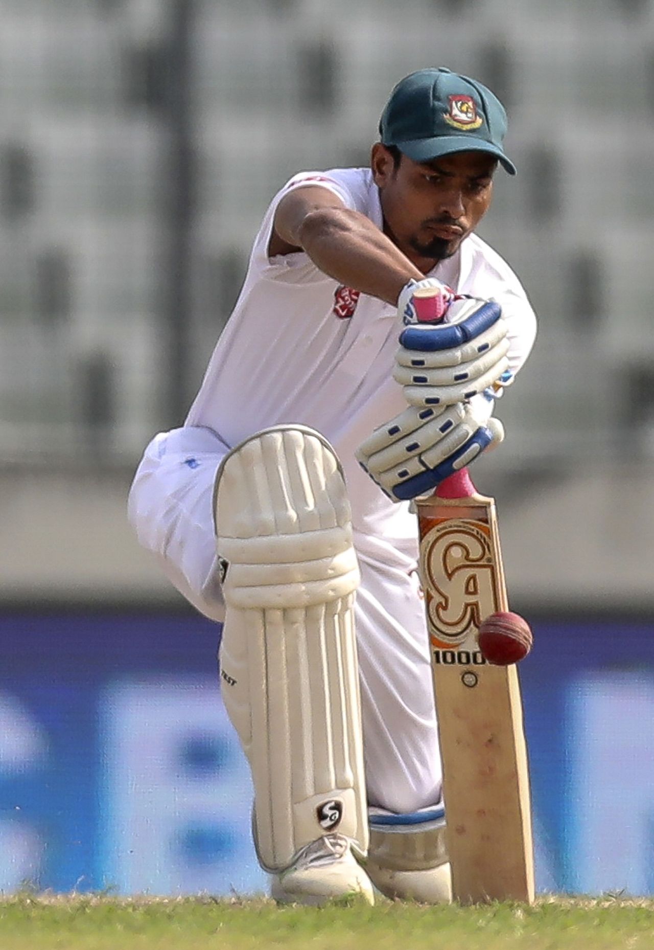 Taijul Islam defends the ball, Bangladesh v West Indies, 2nd Test, Mirpur, 2nd day, December 1, 2018